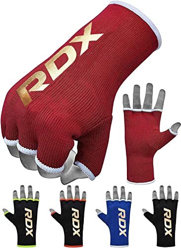 RDX Vendas Boxeo Guantes Interiores, Elástico Cinta Mano Muñeca Soporte, Vendaje Envolturas Protector Wraps, Muay Thai MMA Kick Boxing Artes Marciales Entrenamiento Puñetazos Gimnasio, Hombre Mujere