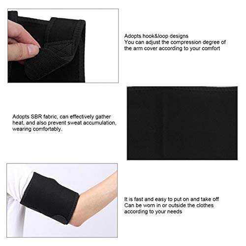 Recortadores de brazo Par Pérdida de peso Envolturas más delgadas, Pérdida de peso Forma del brazo superior Neopreno Gimnasio Ejercicio Bandas de compresión Quema de grasa rápida Unisex(negro)