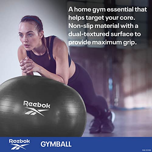 Reebok Bola de gimnasio-75cm, Unisex-Adult, Negro, 75 CM