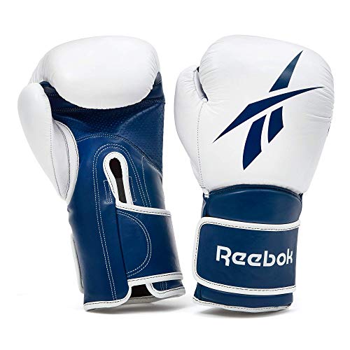 Reebok Guantes de Boxeo de cuero-10oz, Unisex-Adult, 10 oz, Azul