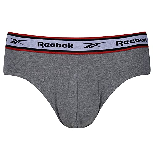 Reebok Mens Sports Trunk Ainslie 3pk Black/White/Grey Baadores Ajustados para Hombre, Negro/Blanco/Gris Marl, S