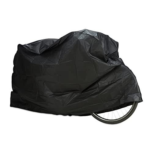 Relaxdays 10023962_46 Bicicleta, Funda Protectora, Protección Solar, Cubierta, Polietileno, 200 x 115 cm, Negro, Adultos Unisex, 200 x 110 cm