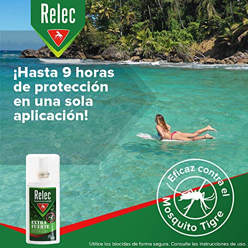 Relec Extra Fuerte Spray Antimosquitos, Repelente de Mosquitos, Eficaz Contra El Mosquito Tigre, Eficacia y Protección Contra las Picaduras de Mosquitos en Condiciones Extremas y Zonas Tropicales