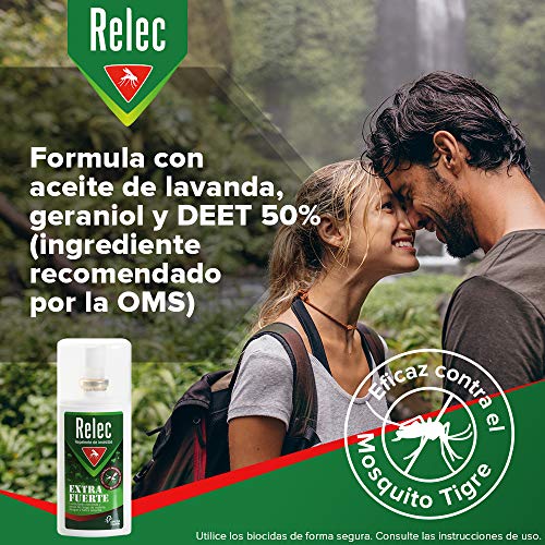 Relec Extra Fuerte Spray Antimosquitos, Repelente de Mosquitos, Eficaz Contra El Mosquito Tigre, Eficacia y Protección Contra las Picaduras de Mosquitos en Condiciones Extremas y Zonas Tropicales