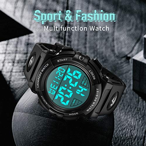 Reloj Digital para Hombre – Relojes Militares Deportivos 5 ATM Impermeable al Aire Libre Cronógrafo Militar Relojes de Pulsera para Hombres con Luz Trasera LED, Alarma, Fecha, a Prueba de Golpes