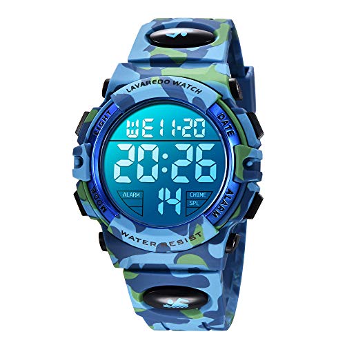 Reloj Digital para Niños, Reloj de Los Niños Deporte LED Impermeable Alarma Calendario Luminoso Multifuncional Cronógrafo Reloj de Pulsera para Niños