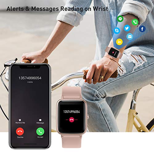 Reloj Inteligente Mujer,Smartwatch Hombre Impermeable IP68 Pulsera Actividad 1.3 Pulgada con Monitor de Ritmo cardíaco, Podómetro, Reloj Actividad para Xiaomi Huawei iPhone