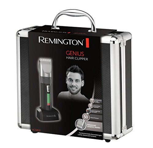 Remington Máquina de Cortar Pelo Genius - Cortapelos con Cable e Inalámbrico, Cuchillas de Cerámica Avanzada, 10 Peines, 50 min Autonomía Negro - HC5810