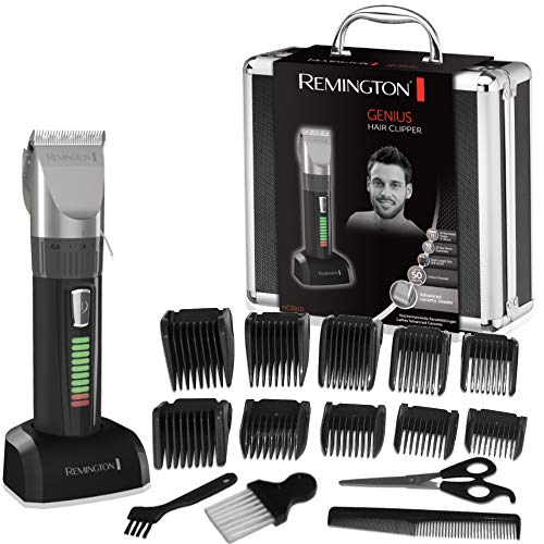 Remington Máquina de Cortar Pelo Genius - Cortapelos con Cable e Inalámbrico, Cuchillas de Cerámica Avanzada, 10 Peines, 50 min Autonomía Negro - HC5810