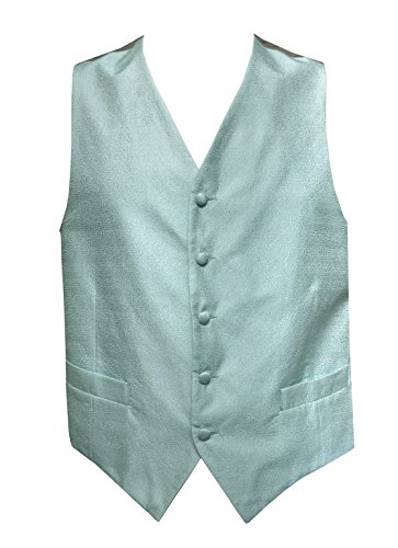 Remo Sartori - Chaleco de ceremonia de seda azul aguamarina, fabricado en Italia, talla 44/46, para hombre