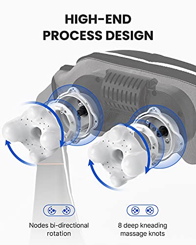 RENPHO Masajeador de Cuello y Hombros, Masajeador Cervical, Masajeador de Espalda con Calor, con 3D Rotación y Función de Calor, 3 Velocidades Shiatsu Eléctrico Alivia Los Músculos, Casa Oficina Coche