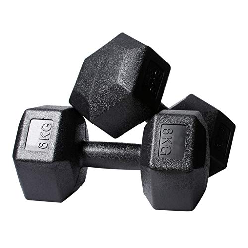 Respetuoso del medio ambiente PVC hexagonal con mancuernas de los hombres es de 5 kg / 6 kg / 7,5 kg / 10 kg pesa de gimnasia Equipo Home Fitness Adecuado for el pecho, pierna, brazo del entrenamiento