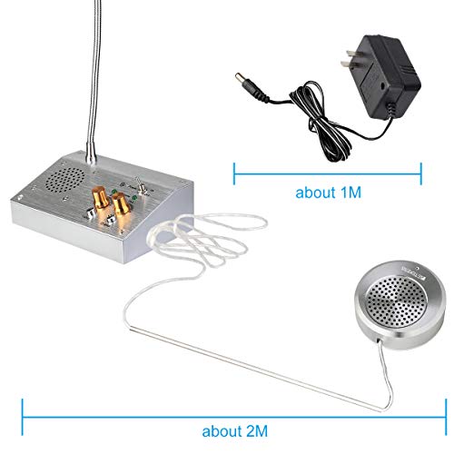 Retekess TW103 Sistema Altavoz de Ventana Sistema Banco de Intercomunicador 2W Micrófono de Ventana de Doble Vía para Banco Oficina Tienda (Plata)