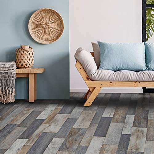 Revestimiento de suelo CV PLAZA – Suelo de PVC extra resistente (espumado) – Cuban Oak Mix 967M – Aspecto de madera noble – Superficie estructurada – Metro (100 x 100 cm)