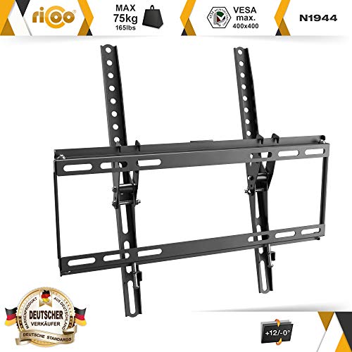 RICOO N1944 Soporte TV Pared Inclinable Fijo Plano Televisión 32-65" (81-165cm) Slim Universal Televisor LED/LCD/Curvo VESA 200x200-400x400