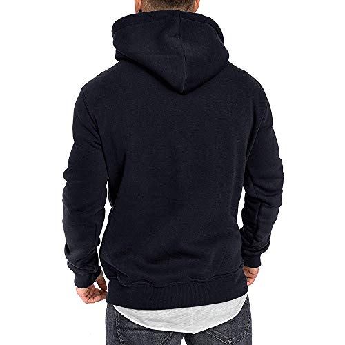 riou ¡Oferta Sudaderas con Capucha para Hombre Cosy Chaqueta Deportiva Sudadera con Cremallera Completa Ecosmart Hoodie Casual Jerséis Top Blouse ¡Caliente! (Navy, L)