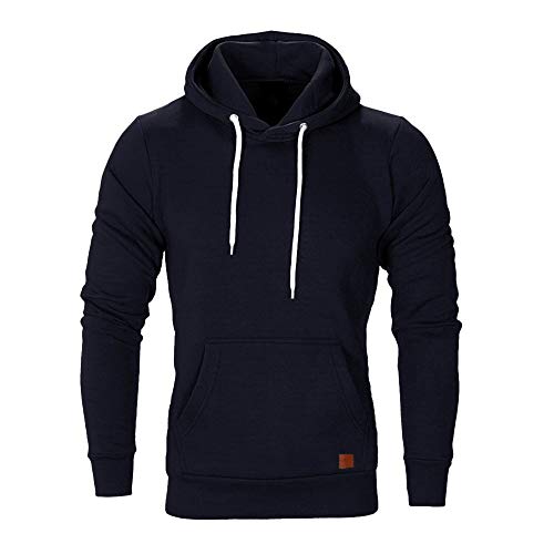 riou ¡Oferta Sudaderas con Capucha para Hombre Cosy Chaqueta Deportiva Sudadera con Cremallera Completa Ecosmart Hoodie Casual Jerséis Top Blouse ¡Caliente! (Navy, L)