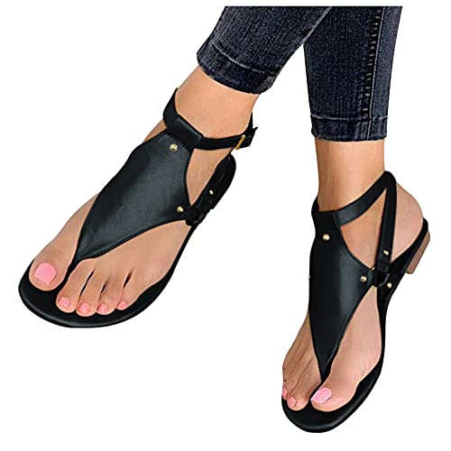 riou Sandalias Mujer Verano 2021 de Gladiador de Cristal Roma Zapatos,Zapato Casuales para Mujer, Sandalias de Básico, Elegantes Sandalias Mujer para Playa