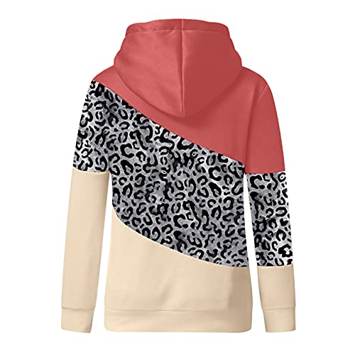 riou Sudaderas Mujer con Capucha Costura con Cordón Suéter Tallas Grandes Camiseta con Bolsillo Deportivos Pullover Moda Originales Top Otoño e Invierno