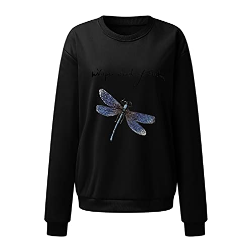 riou Sudaderas Mujer sin Capucha Deporte Otoño Invierno Navidad Lindo Patrón 2022 Largas Fitness Original Sexy Cuello Redondo Deporte Casual Top Shirt Blusas