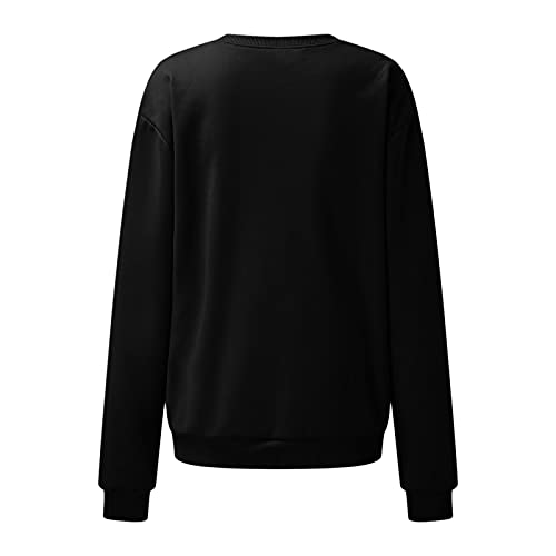 riou Sudaderas Mujer sin Capucha Deporte Otoño Invierno Navidad Lindo Patrón 2022 Largas Fitness Original Sexy Cuello Redondo Deporte Casual Top Shirt Blusas