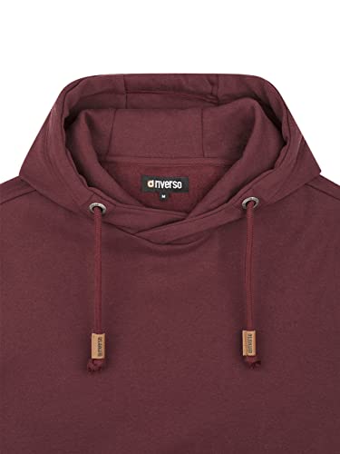 riverso – Sudadera con Capucha para Hombre RIVJulian, Bolsillo Tipo Canguro, Cuello Cruzado, Regular, algodón, Gris, Verde, Rojo, Azul, Negro - Puerto Red Melange (15400). XXL