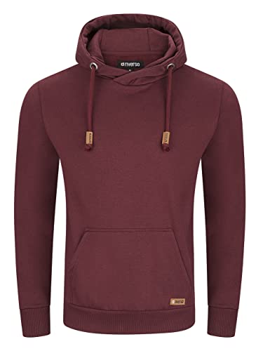 riverso – Sudadera con Capucha para Hombre RIVJulian, Bolsillo Tipo Canguro, Cuello Cruzado, Regular, algodón, Gris, Verde, Rojo, Azul, Negro - Puerto Red Melange (15400). XXL