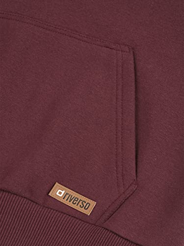 riverso – Sudadera con Capucha para Hombre RIVJulian, Bolsillo Tipo Canguro, Cuello Cruzado, Regular, algodón, Gris, Verde, Rojo, Azul, Negro - Puerto Red Melange (15400). XXL