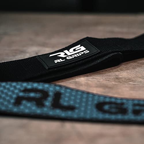 RL Grips™ Classic Straps C1, correas de levantamiento de pesas, straps powerlifting, correas de agarre, correas para peso muerto, straps de entrenamiento (AZUL)