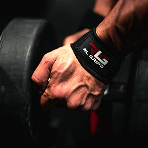 RL Grips™ Classic Straps C1, correas de levantamiento de pesas, straps powerlifting, correas de agarre, correas para peso muerto, straps de entrenamiento (ROSA)