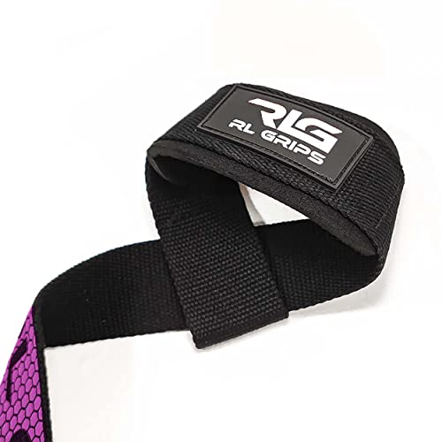 RL Grips™ Classic Straps C1, correas de levantamiento de pesas, straps powerlifting, correas de agarre, correas para peso muerto, straps de entrenamiento (ROSA)