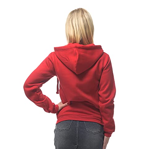 ROCK-IT Apparel® Chaqueta de Mujer con Capucha - Sudadera con Capucha y Cremallera - Sudadera de Trabajo - Talla XS-XL Suave - Rojo XS