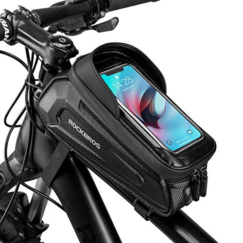 ROCKBROS Bolsa de Cuadro Tubo Superior de Bicicleta Montaña Carretera MTB con Pantalla Táctil para Móvil iPhone 11 XS MAX XR 8 7 Plus