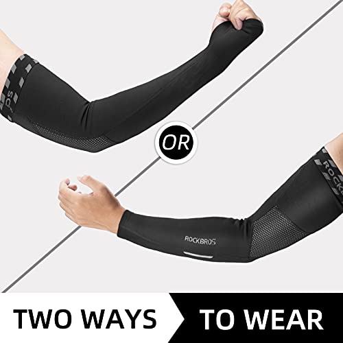 ROCKBROS Manguitos del Brazo Térmicos, Calentadores para Hombres Mujeres para Ciclismo Bicicleta Running Conducir Deportes al Aire Libre, 1 Par