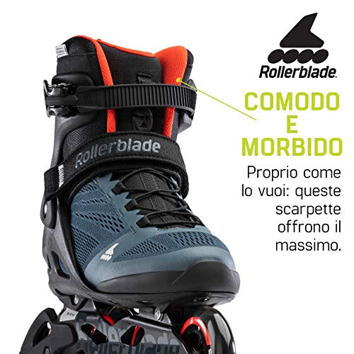 Rollerblade Macroblade 90 Orion - Patines en línea para Hombre, Color Azul y Naranja