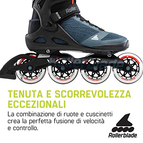 Rollerblade Macroblade 90 Orion - Patines en línea para Hombre, Color Azul y Naranja