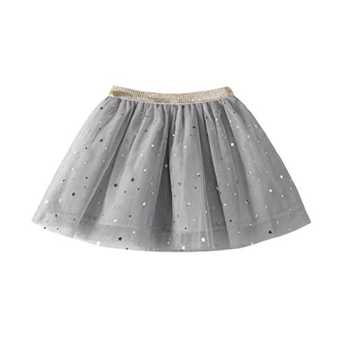 Ropa Bebe Niña Verano 2019 SHOBDW Vestidos De Bebé Niñas Tutú Faldas Princesa Faldas De Ballet De Baile De Fiesta con Lentejuelas De Stars Fotografía Prop Linda(Gris,3T)