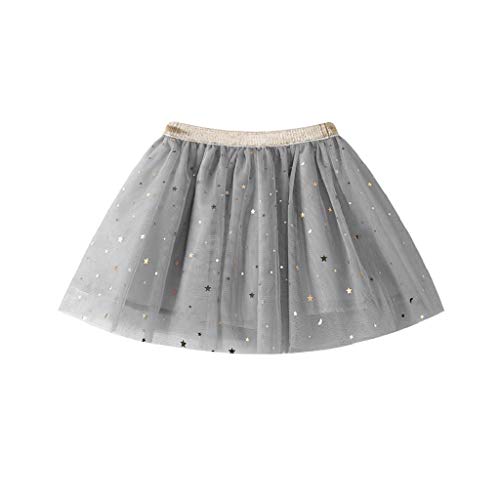 Ropa Bebe Niña Verano 2019 SHOBDW Vestidos De Bebé Niñas Tutú Faldas Princesa Faldas De Ballet De Baile De Fiesta con Lentejuelas De Stars Fotografía Prop Linda(Gris,3T)