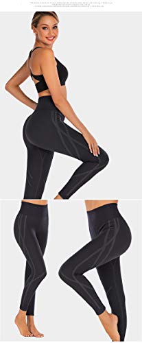 Ropa De Yoga Yoga Fitness Pantalones Deportes Melocotón Caderas Medias Líneas Elásticas Dinámicas Altas @ Negro_Xl