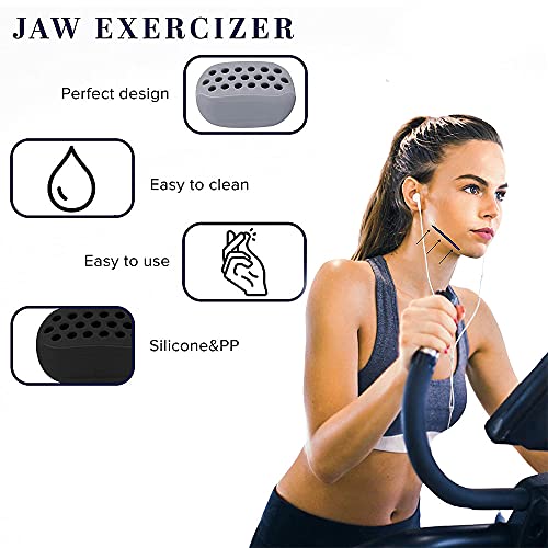 RoserRose 3 Piezas Ejercitador de Mandibula, Jawline Exerciser, Jawline Facial Fitness Ball, Jawzrsize Entrenamiento Equipo, Bola Ejercitador Papada