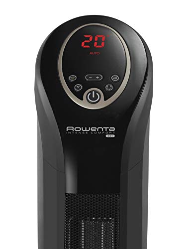 Rowenta Intense Comfort Hot SO9420 - Calefactor cerámico de torre, silencioso, 3 potencias regulables hasta 2400 W, función Eco, temporizador, función auto y manual, incluye mando a distancia