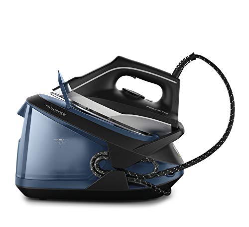 Rowenta Turbosteam VR8322 Centro de planchado 6,5 bares, golpe vapor 370 g/m, suela MiscroSteam 400, sistema de bloqueo para transportar con una mano, sistema antical, modo Eco, depósito agua 1,7 L