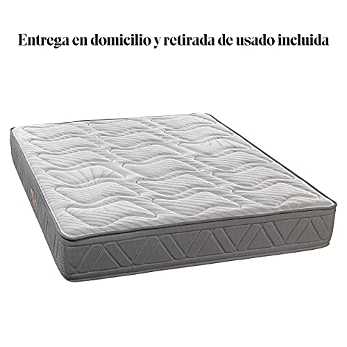 ROYAL SLEEP I Colchón muelles Hotel Gama Alta 150x190 I 27cm I Entrega en Domicilio y Retirada de Usado I Viscocarbono biocerámico regenerador I Confort Alto I Firmeza Media-Alta I Ceramic Prestige