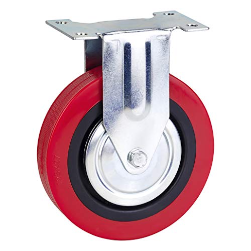 Ruedas fijas de poliuretano de 125 mm (PU) – Heavy Duty – Ruedas para muebles, electrodomésticos y equipos de Bulldog Castors – Máximo 500 kg por juego