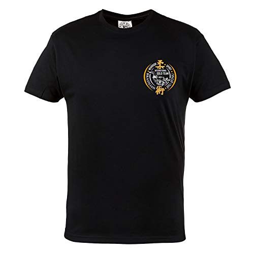 Rule Out Camiseta Ropa de lucha. Brasileño jiu-jitsu. Internacional Dorado Equipo Entrenamiento Gimnasio sportswear. MMA Prenda De Lucha Marciales Artes Informal - Negro, Medium