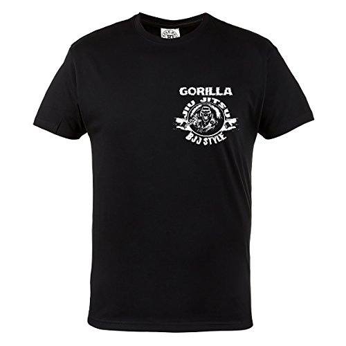 Rule Out Camiseta Ropa de lucha. Gorila Jiu Jitsu jitsu. BJJ Estilo Gimnasio Entrenamiento MMA Informal LLEVAS - Negro, X-Large