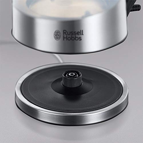 Russell Hobbs Hervidor de Agua Eléctrico Purity - 2200W, 1 litro, Filtro Brita, Plástico, Acero Inoxidable, Negro - 22850-70