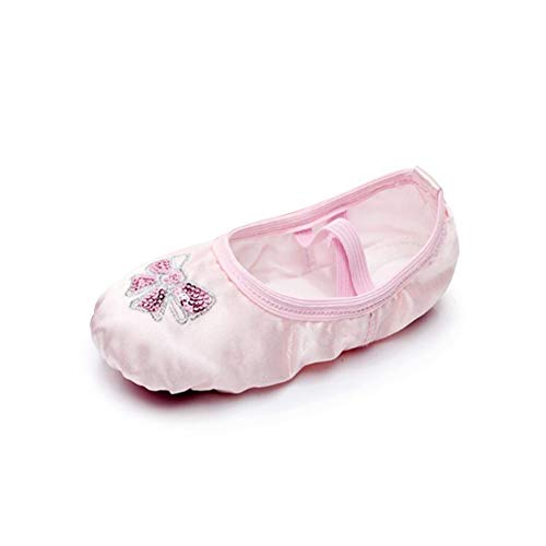 RUYBOZRY Zapatillas de Ballet de iniciación con Suela Partida de Piel para bebé y niña y Mujer,Modello-TJ-DMXHX,Beige,23 EU