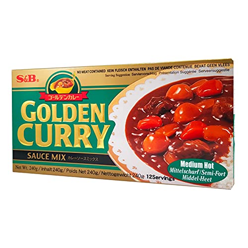 S & B Golden Curry medio caliente (sin carne se incluye) 220g