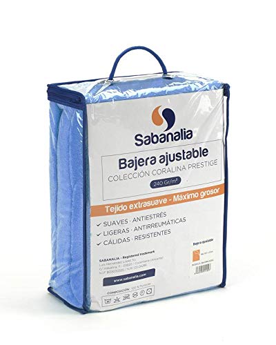 SABANALIA - Bajera Ajustable de coralina, Azul, Cama 135